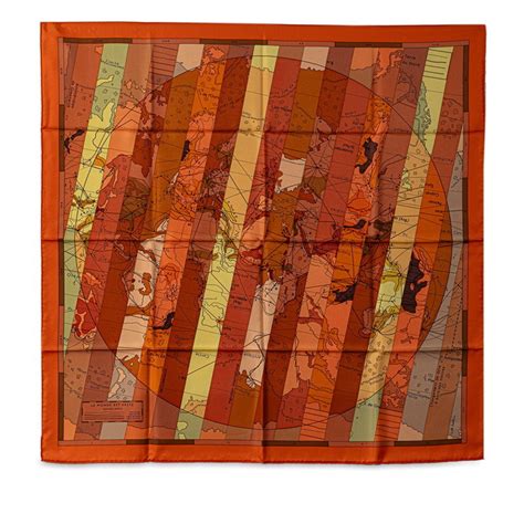 hermes le monde est vaste orange chiffon